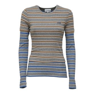 Ganni Top de Manga Larga - Tops - Mujer - Multicolor - M