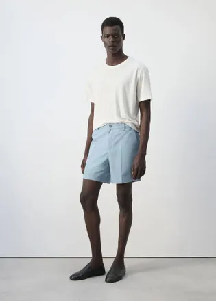 Mango Bermuda slim-fit cotone lyocell verde acqua - Uomo - 44 - MANGO MAN