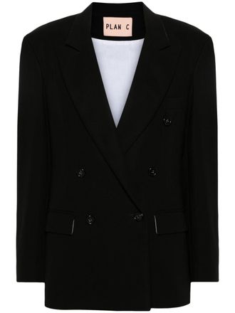 Plan C Blazer doppiopetto - Nero