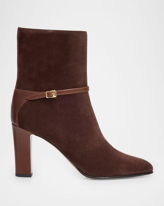 Valentino Garavani 85mm Pattie Suede Ankle Boots