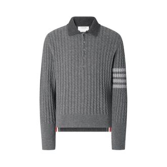 Thom Browne Heren, Truien, Grijs, Maat: M Wol
