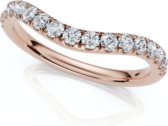 Pompeii3 Curved Diamond Wedding Ring Enhanced 1/3Ct 14k Gold or Platinum Lab Grown