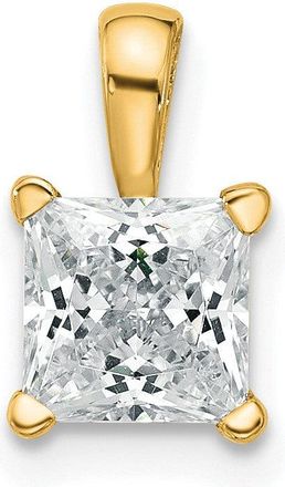 Diamond2Deal 14k Yellow Gold 1 Ct Princess Cut Lab Grown Diamond Pendant
