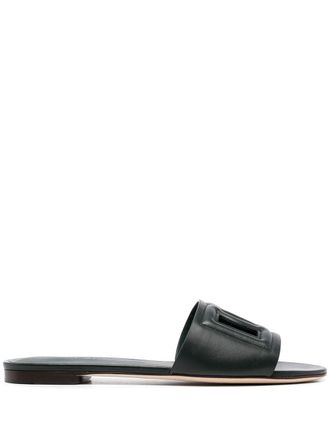 Dolce & Gabbana logo-lettering flat mules - Grey