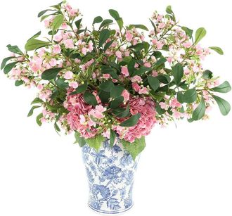 Creative Displays Inc. Handmade Faux Hydrangeas & Budding Stems In Decorative Vase