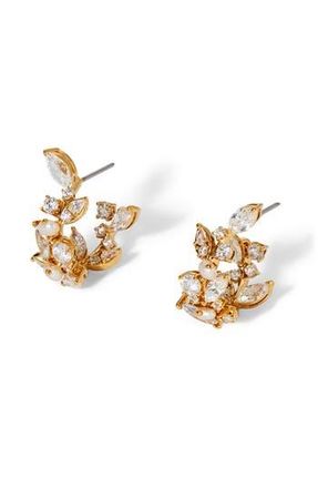 Nadri Ravish Cubic Zirconia & Cultured Pearl Mini Hoop Earrings in Gold at Nordstrom Rack