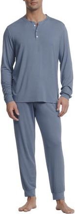 Eberjey Henry Stretch Tencel Modal Short Sleeve Pajamas in Slate Blue at Nordstrom, Size Xx-Small