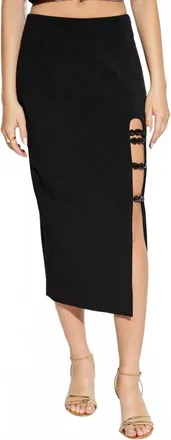 Cult Gaia Ariet High-Rise Skirt With Side Rock In Black