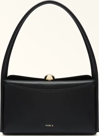 Furla Nicole Borsa A Spalla M Nero Nero Pelle Di Vitello Notte + Pelle Di Vitello Sidney Donna