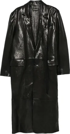 Ann Demeulemeester Buttoned Leather Coat