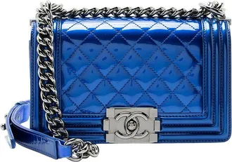 Chanel Blue Leather Small Boy Bag (Authentic Pre-Loved)
