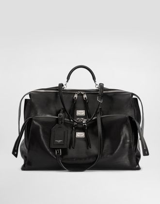 Dolce & Gabbana Vittoria Calfskin Bag - Man Crossbody Bags Black Onesize