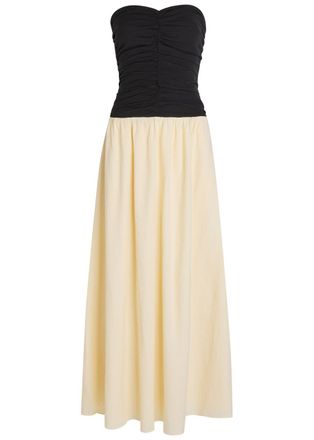 Faithfull The Brand Sant Roc Colour-blocked Seersucker Maxi Dress - Black And White - S (UK8-10 / S)