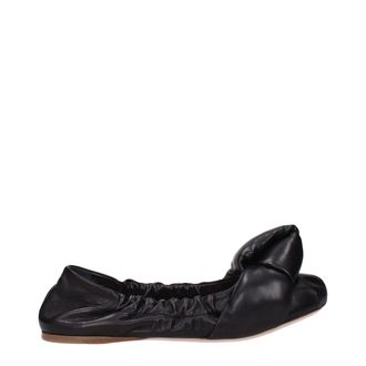 Miu Miu Black Leather Ballet Womens Flats