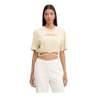 Pinko Pinko, Tops, Dames, Geel, L, Katoen, Caldes T-shirt