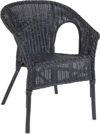 Konte Design Lote de 4 sillones de rat&aacute;n negro, apilables