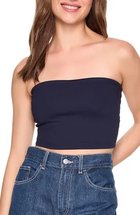 Susana Monaco Core Crop Tube Top in Midnight at Nordstrom, Size X-Small
