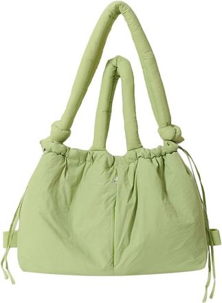 Generic Womens Travel Vacation Large Capacity Lightweight Puffy Tote Solid Color Cute Shoulder Bag (Light Green)