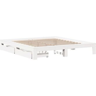 vidaXL Vidaxl - Cama Sin Colch&oacute;n Madera Maciza De Pino Blanca 180x200 Cm