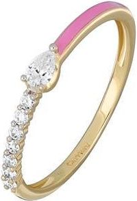 Carriere Jewelry Diamond & Pink Enamel Ring - 0.25ct. in 14K Yellow Gold at Nordstrom Rack, Size 7.5