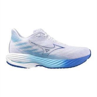 Mizuno Womens Wave Rider 28 Running Shoe In White/mugen Blue