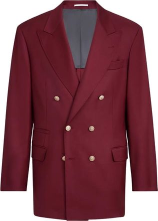 Brunello Cucinelli Blazer con revers a lancia - Rosso