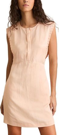 Reiss Fawn Craft Stitched Sleeve Linen-Blend Dress