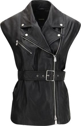 Pinko Goatskin Sleveless Womens Jacket
