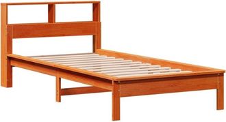 vidaXL Vidaxl - Bookcase Bed without Mattress Wax Brown 90x190 cm Single Solid Wood Pine
