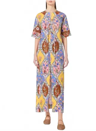 Borgo De Nor Calista Linen Maxi Dress In Quilted Floral