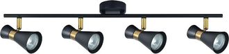 Fabrilamp Regleta De 4 Focos Para Ba&ntilde;o Modelo Maximo Negro-cuero