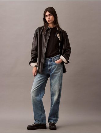 Calvin Klein Jeans Calvin Klein Womens Overlap Monogram Logo Graphic Classic T-Shirt - Black - XS