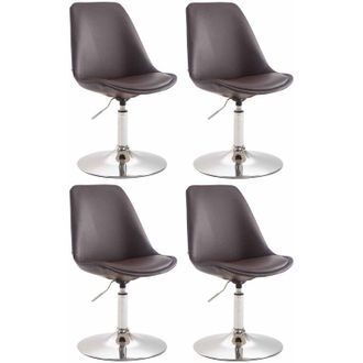 Clp Clp - Set De 4 Sillas Lounge Maverick En Polipiel Marr&oacute;n Cromado