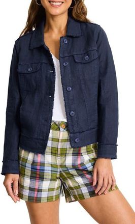Tommy Bahama Two Palms Linen Raw Edge Jacket in Coastline at Nordstrom, Size X-Small