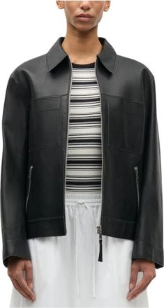 Sams&oslash;e & Sams&oslash;e Sastevie Jacket - Dames - Leren en Su&egrave;de Jassen - Zwart - S - Leer - Jassen