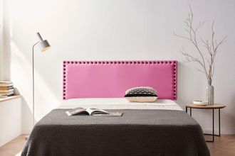 Moonia Cabecero Tapizado Modena Polipiel 160x55x8 Cm - Rosa Moonia