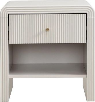 VENTE-UNIQUE.COM Mesilla de noche efecto madera beige