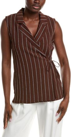 Anne Klein Notched Neck Wrap Top