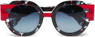 Face &agrave; Face Zonnebril met rond montuur - Zwart