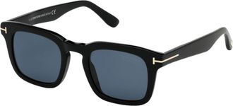 Tom Ford Black Acetate Square Blue Mens Sunglasses FT0751 01V 50
