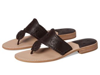 Jack Rogers Jacks Flat Sandal Womens Sandals Hot Fudge : 7.5 M, Leather