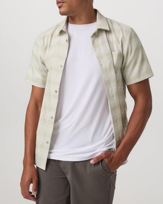 Vuori Clothing Short Sleeve Plaid Button Down Shirt | Sandalwood | Medium