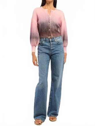 Misa Peggy Button Front Cardigan In Purple