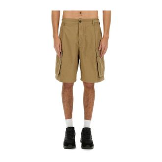 Dsquared2 Korte Broeken, Heren, Beige, L, Katoen, Bermuda Cargo Shorts