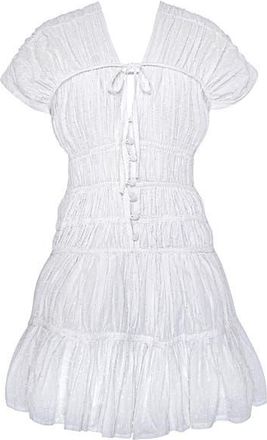 Brunna.Co The Srikandi Ruffle Mini Dress in White at Nordstrom, Size Medium