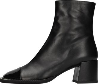N&deg;21 Leren Enkellaarzen - Dames - Laarzen met Hak - Zwart - 37 EU - Leer - Schoenen