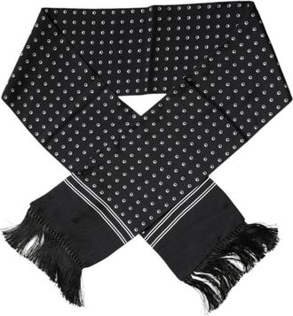 Dolce & Gabbana Geprinte Zijden Sjaal - Dames - Zijden sjaals - Zwart - ONE Size - Accessoires