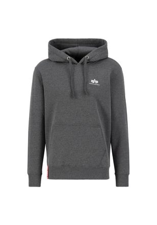 Alpha Industries Hoodie ALPHA INDUSTRIES Basic Hoodie SL, Herren, Gr. XS, grau (charcoal heather, wei&szlig;), Obermaterial: 80% Baumwolle, 20% Polyester, regular fit, Sweat
