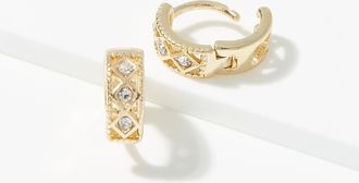 Simons Womens Geo shape Hoop Earrings