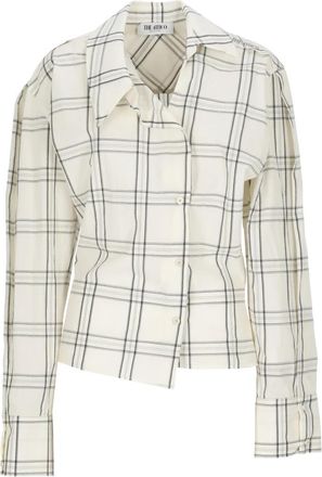 The Attico Asymmetrisch Shirt - Dames - Overhemden - Wit - M - Katoen - Overhemden